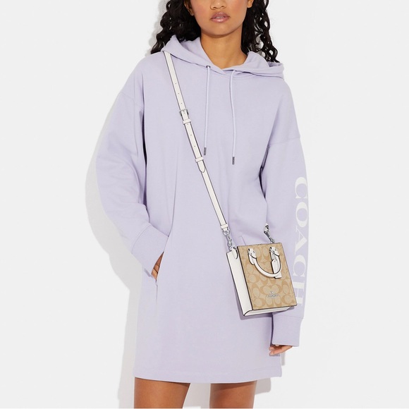 NWT Coach North South Mini Tote In Signature Canvas Lt Khaki Chalk CJ494 RARE - Picture 10 of 10